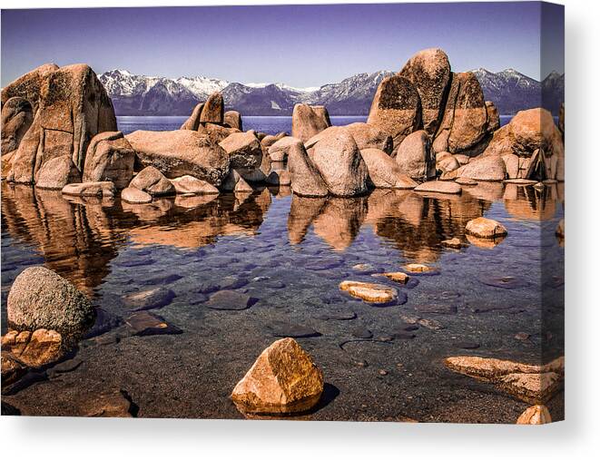 Tahoe Canvas Print featuring the photograph Tahoe Reflections by Steven Bateson