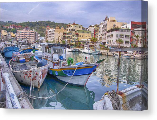 Taiwan Canvas Print featuring the photograph Taiwan Boats by Bill Hamilton