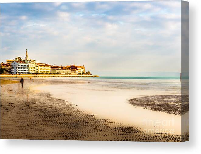 Friaul-julisch Venetien Canvas Print featuring the photograph Take A Walk At The Beach by Hannes Cmarits