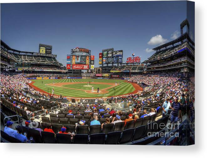 Citi Field Canvas Print featuring the photograph Take Me Out To The Ballgame by Evelina Kremsdorf