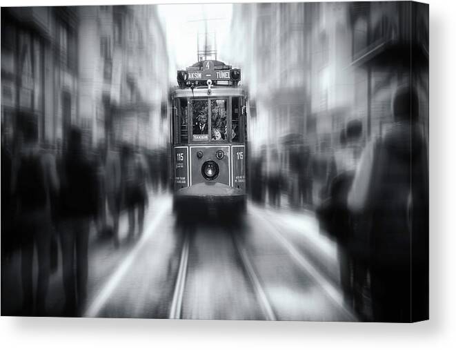 Taksim Canvas Print featuring the photograph Taksim-tunel by Yavuz Pancareken