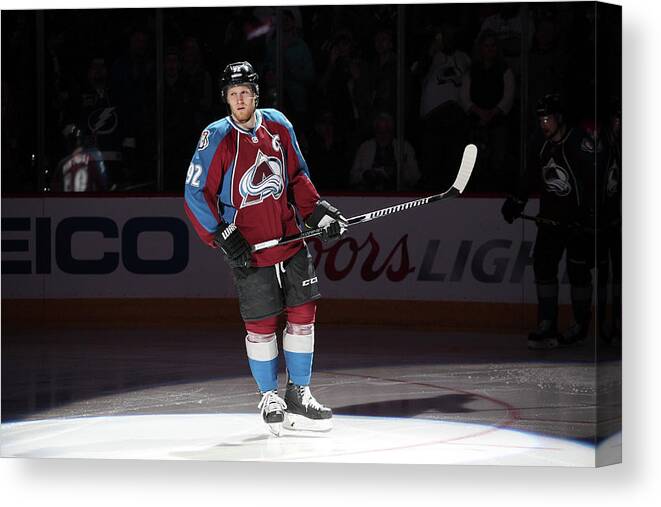 People Canvas Print featuring the photograph Tampa Bay Lightning V Colorado Avalanche by Michael Martin