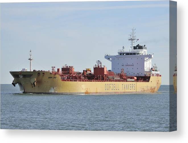 Tanker Canvas Print featuring the photograph Tanker Bow Lind by Bradford Martin