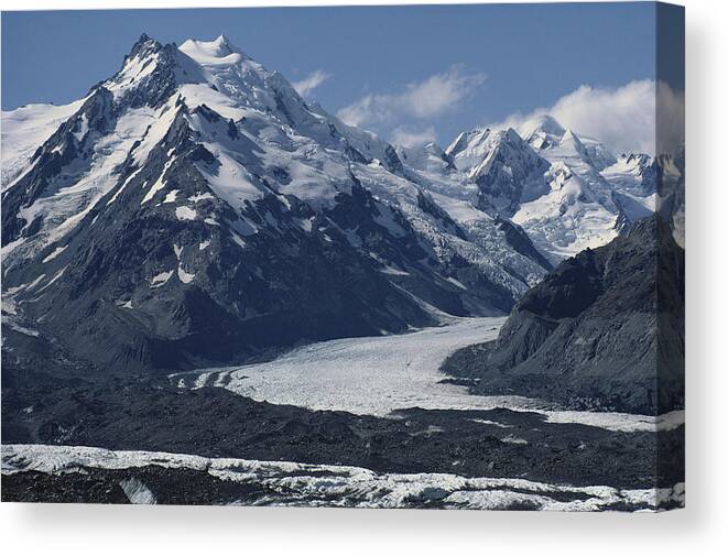 Aoraki Mount Cook National Park Canvas Print featuring the photograph Tasman Glacier by Jack Fields