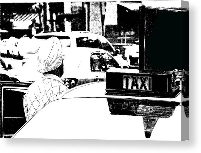 Man Photograph Canvas Print featuring the photograph Taxi by Ricardo Dominguez