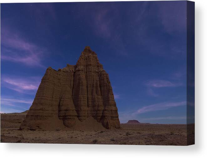 Nature Canvas Print featuring the photograph Temple Of The Moon, Cathedral Valley, Ut by John Shaw