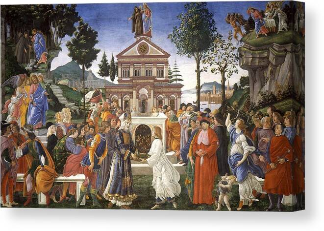 1481-1482 Canvas Print featuring the painting Temptations of Christ by Sandro Botticelli