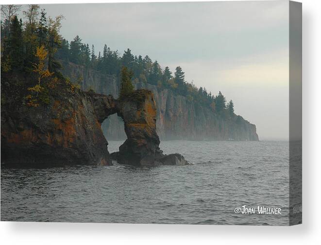 Lake Superior Canvas Print featuring the photograph Tettegouche Arch by Joan Wallner