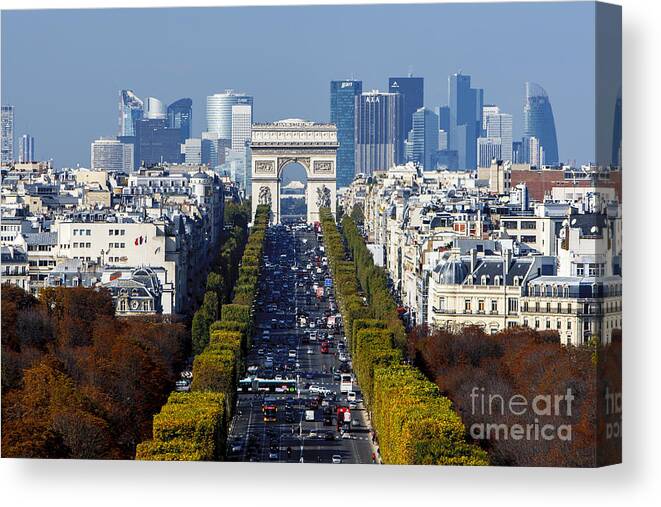 Arc De Triomphe Canvas Print featuring the photograph The Arc de Triomphe Paris France by Andy Myatt