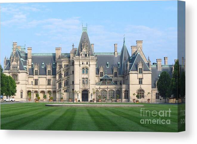 Architecture. Biltmore Estate Canvas Print featuring the photograph The Biltmore House by Anita Adams
