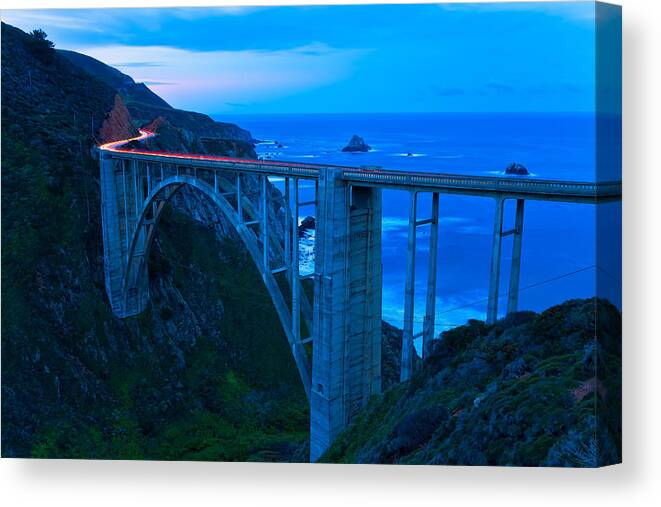 Landscape Canvas Print featuring the photograph The Bixby At Dawn by Jonathan Nguyen