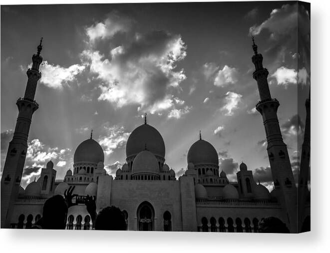 Dome Canvas Print featuring the photograph The black and White Mosque by Giulio Tarquinio