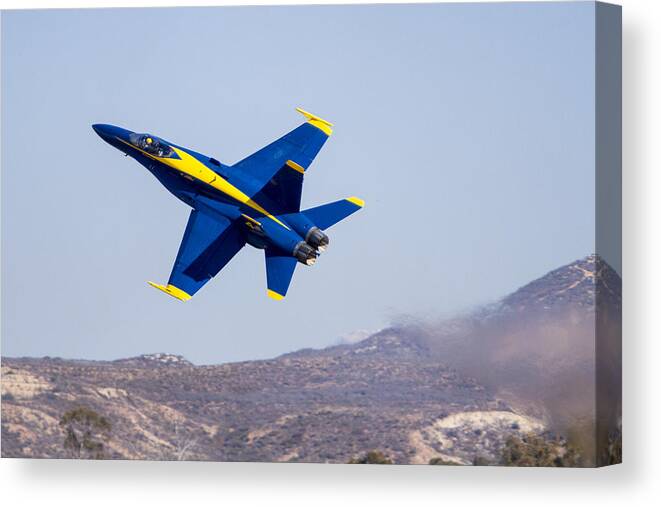 Aviation Canvas Print featuring the photograph The Blue Angels In Action 4 by Jim Moss