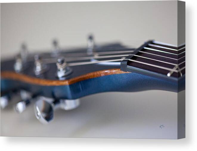 Guitar Canvas Print featuring the photograph The Blue One by Karol Livote