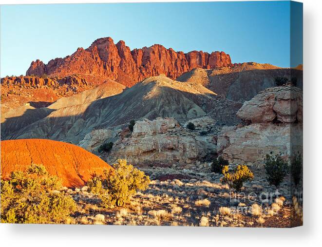 Autumn Canvas Print featuring the photograph The Castle Capitol Reef National Park by Fred Stearns