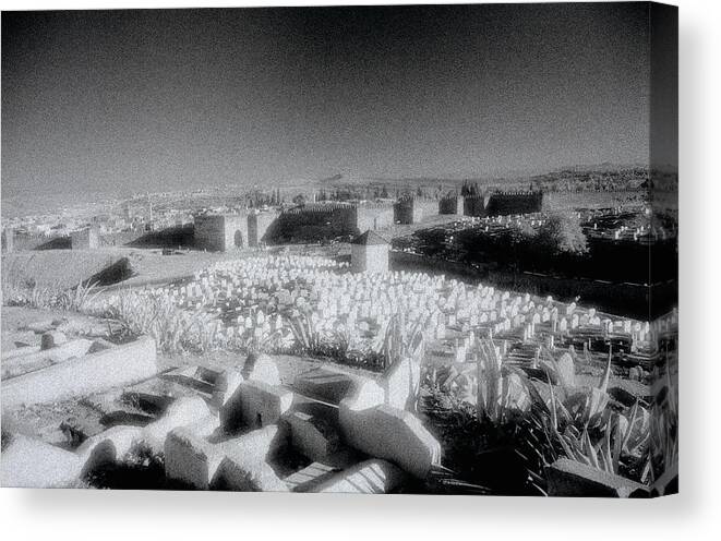 Landscape Canvas Print featuring the photograph The Cemetery by Shaun Higson