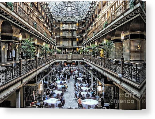 Cleveland Arcade Canvas Print featuring the photograph The Cleveland Arcade by Alice Terrill
