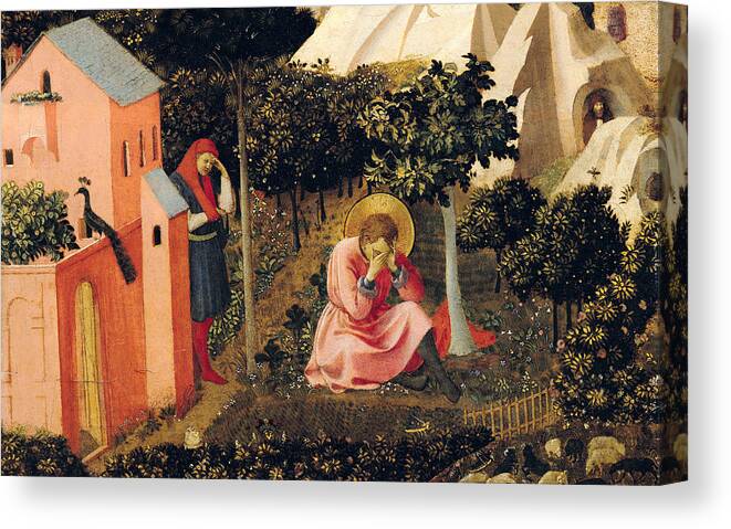 Fra Angelico Canvas Print featuring the painting The Conversion of Saint Augustine by Fra Angelico