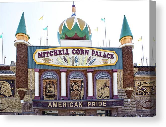 Art Canvas Print featuring the photograph The Corn Palace in Mitchell South Dakota by Randall Nyhof