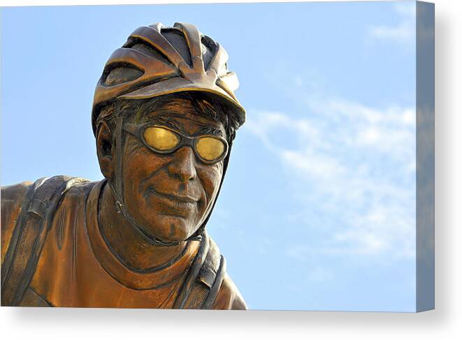 Sports Canvas Print featuring the photograph The Cyclist by AJ Schibig