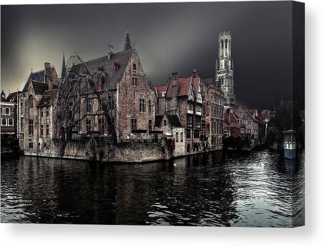 Historical Canvas Print featuring the photograph The Darkness Of Winter Cold by Piet Flour