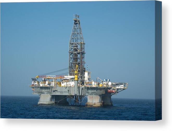 Oil Rig Canvas Print featuring the photograph The Deepwater Horizon by Bradford Martin