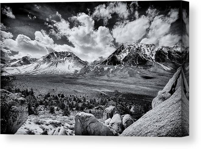 Black Canvas Print featuring the photograph The Eastern Sierra by Cat Connor