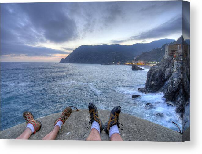 Europe Canvas Print featuring the photograph The End of the Day in Monterosso by Matt Swinden