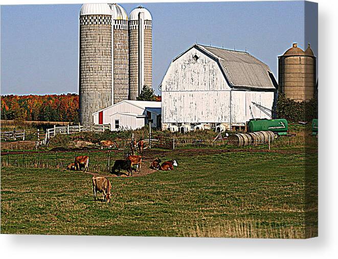 Wisconsin Canvas Print featuring the photograph The Farm In Autumn by Kay Novy
