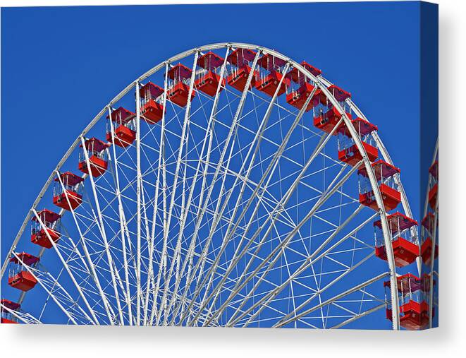 Wheels Canvas Print featuring the photograph The Ferris Wheel Chicago by Alexandra Till