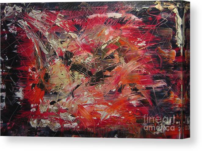 Abstract Canvas Print featuring the painting The Flameous Painting by Lucy Matta