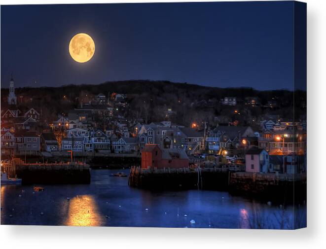 Moon Canvas Print featuring the photograph The Full Worm Moon by Liz Mackney