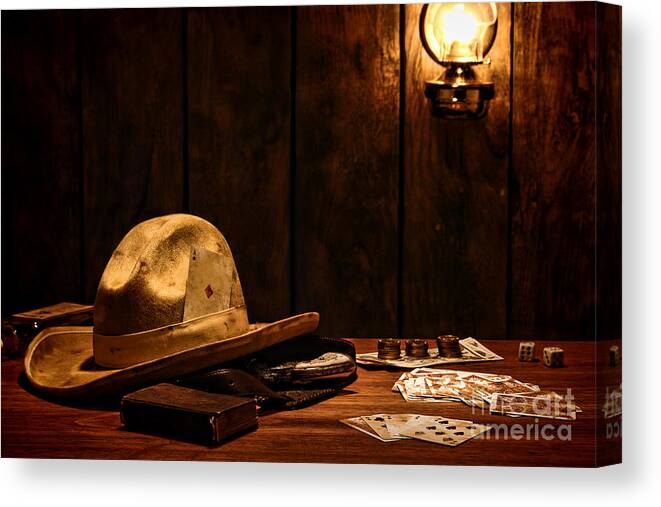 Cowboy Canvas Print featuring the photograph The Gambler by Olivier Le Queinec