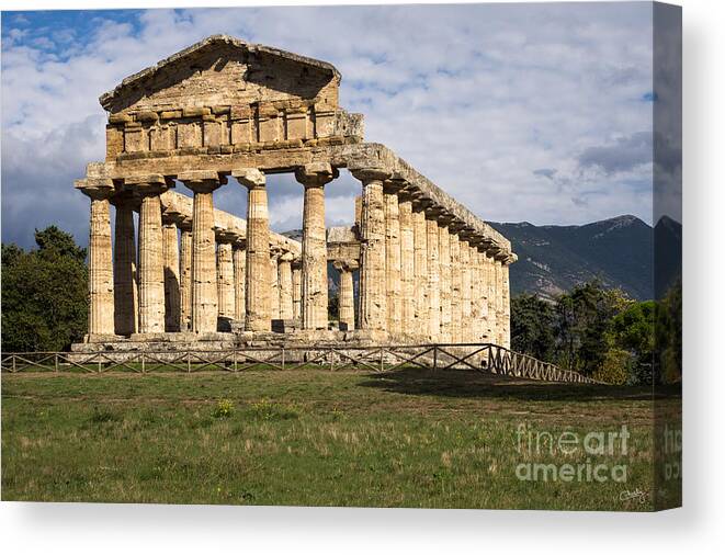 Italy Canvas Print featuring the photograph The Greek Temple of Athena by Prints of Italy
