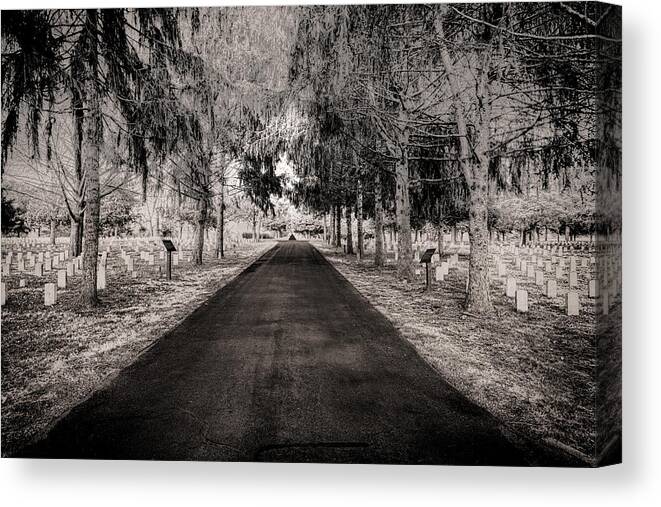 Stones River National Cemetery Canvas Print featuring the photograph The Green Mile by Brett Engle