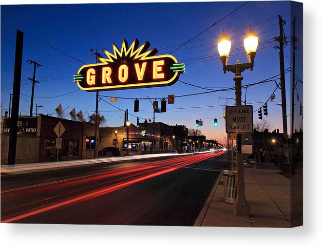 The Grove Canvas Print featuring the photograph The Grove in Twilight by Scott Rackers