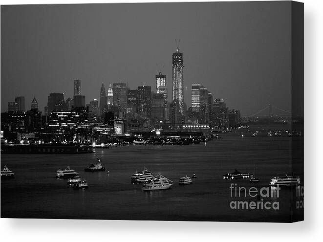 Nyc Canvas Print featuring the photograph The Hudson and Freedom Tower by Living Color Photography Lorraine Lynch