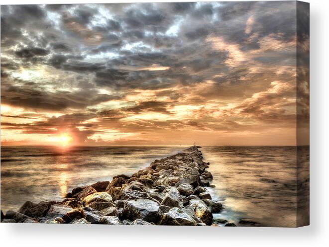 Daytona Canvas Print featuring the photograph The Jetties at Ponce Inlet by Brent Craft