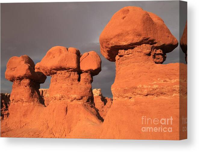 Goblin Valley Canvas Print featuring the photograph The Line Of Goblins by Adam Jewell