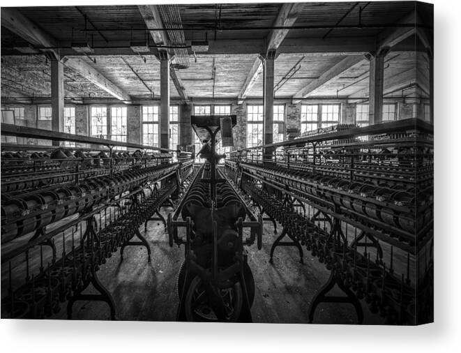 Urbex Canvas Print featuring the photograph The Line. by Rob Dietrich