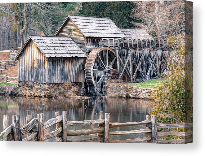 Mabry Mill Canvas Print featuring the photograph The Mabry Mill - Blue Ridge Parkway - Virginia by Gregory Ballos