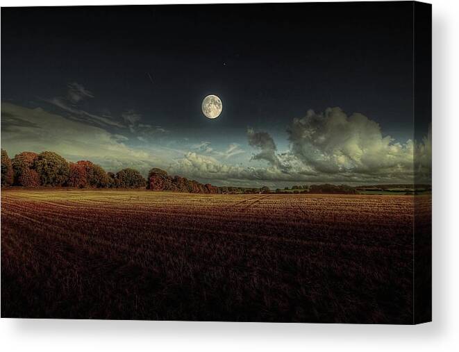 Tranquility Canvas Print featuring the photograph The Moon by A Goncalves