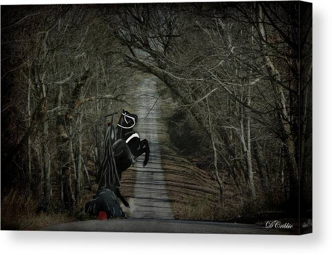 Horse Canvas Print featuring the digital art The Nightmare by Davandra Cribbie