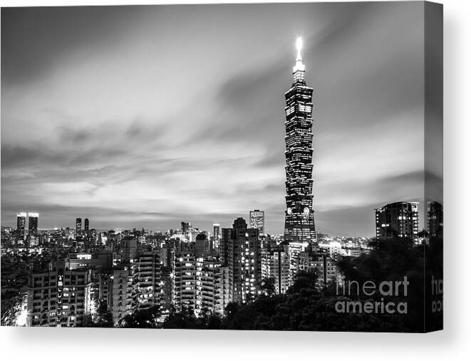 China Canvas Print featuring the photograph The nights of Taipei by Didier Marti