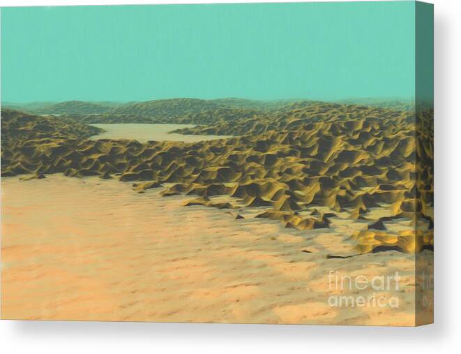Desert Canvas Print featuring the painting The Ocean is a Desert by Pet Serrano