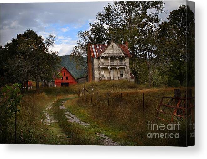 Homestead Canvas Print featuring the photograph The Old Homestead by T Lowry Wilson