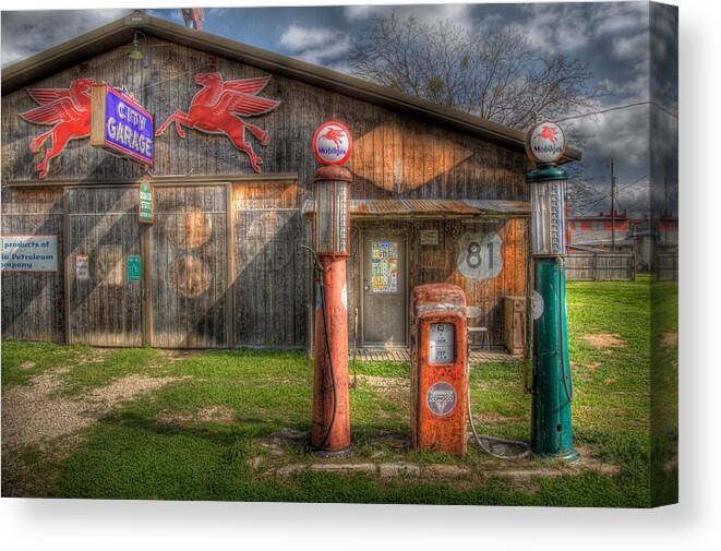 Fuel Canvas Print featuring the photograph The Old Service Station by David and Carol Kelly