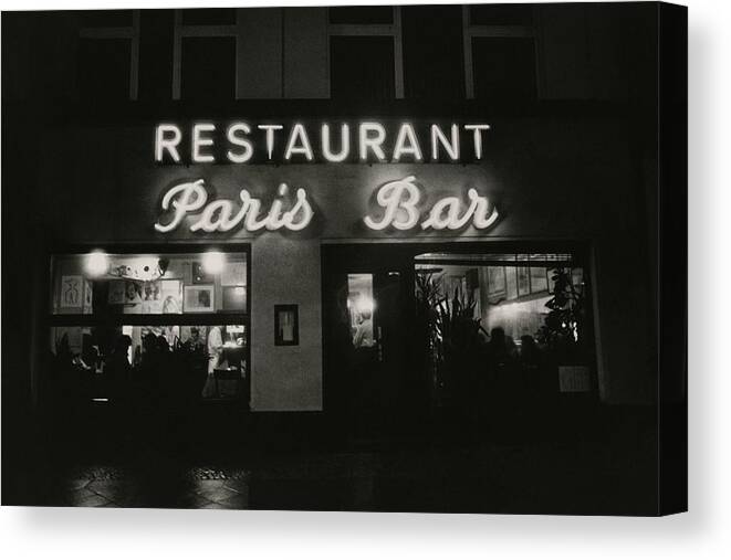 Paris Bar Canvas Print featuring the photograph The Paris Bar by Dominique Nabokov