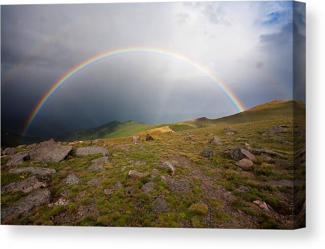 Rainbow Photograph Canvas Print featuring the photograph The Promise by Jim Garrison