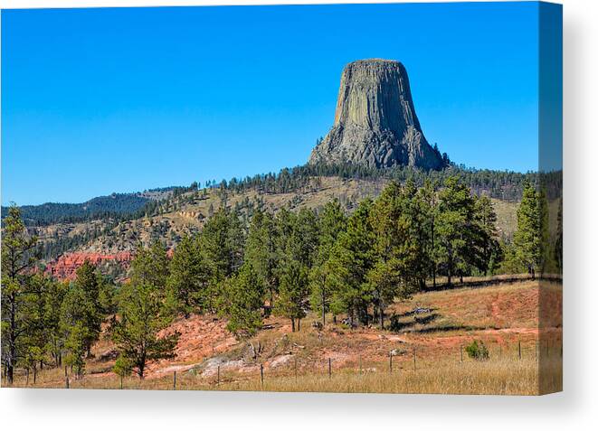America Canvas Print featuring the photograph The Realm of Devils Tower by John M Bailey